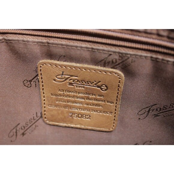Fossil 1954 women's brown full grain leather crossbody satchel bag - Picture 10 of 16